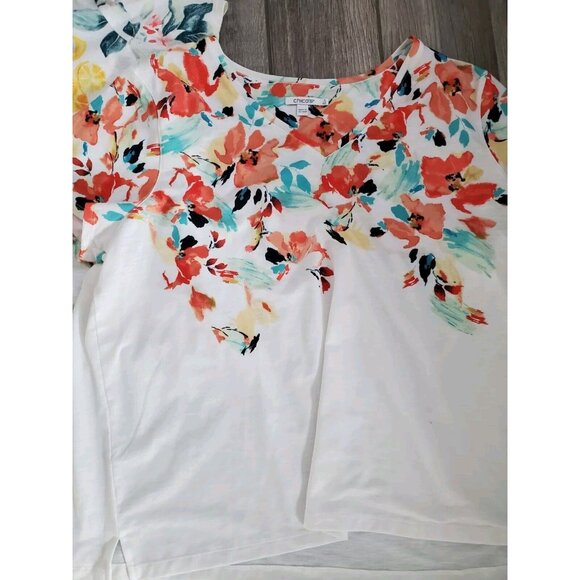 Chicos 4 Floral Short Sleeve Top Bundle Of 2 - Picture 4 of 7